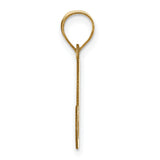 14k Yellow Gold Initial Pendant, Polished Block Letter J Charm, Dainty Alphabet Jewelry