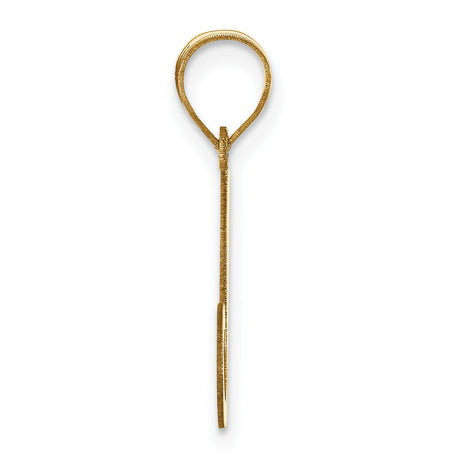 14k Yellow Gold Initial Pendant, Polished Block Letter J Charm, Dainty Alphabet Jewelry