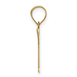 14k Yellow Gold Initial Pendant with Polished Block Letter K, Unisex Monogram Charm