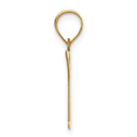 14k Yellow Gold Initial Pendant with Polished Block Letter K, Unisex Monogram Charm