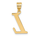14k Yellow Gold Letter L Pendant, Script Initial Charm for Women or Unisex Wear