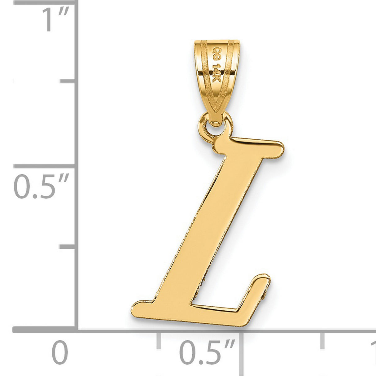 14k Yellow Gold Letter L Pendant, Script Initial Charm for Women or Unisex Wear