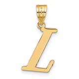 14k Yellow Gold Letter L Pendant, Script Initial Charm for Women or Unisex Wear