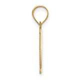 14k Yellow Gold Letter M Pendant, Block Serif Initial Charm for Women or Unisex