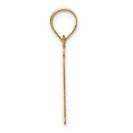 14k Yellow Gold Initial N Pendant, Bold Serif Letter Design for Women or Unisex Wear