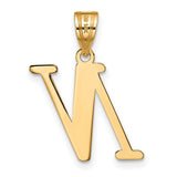 14k Yellow Gold Initial N Pendant, Bold Serif Letter Design for Women or Unisex Wear