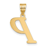 14k Yellow Gold Letter P Pendant, Polished Block Initial Charm, Unisex Monogram Jewelry