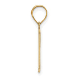 14k Yellow Gold Initial R Pendant, Polished Finish Serif Letter Charm for Women