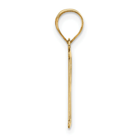 14k Yellow Gold Initial R Pendant, Polished Finish Serif Letter Charm for Women