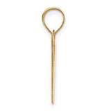 14k Yellow Gold Initial V Pendant, Polished Block Letter Charm for Women and Unisex