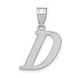 14k White Gold Initial D Pendant, Polished Block Letter Charm, Monogram Jewelry for Women
