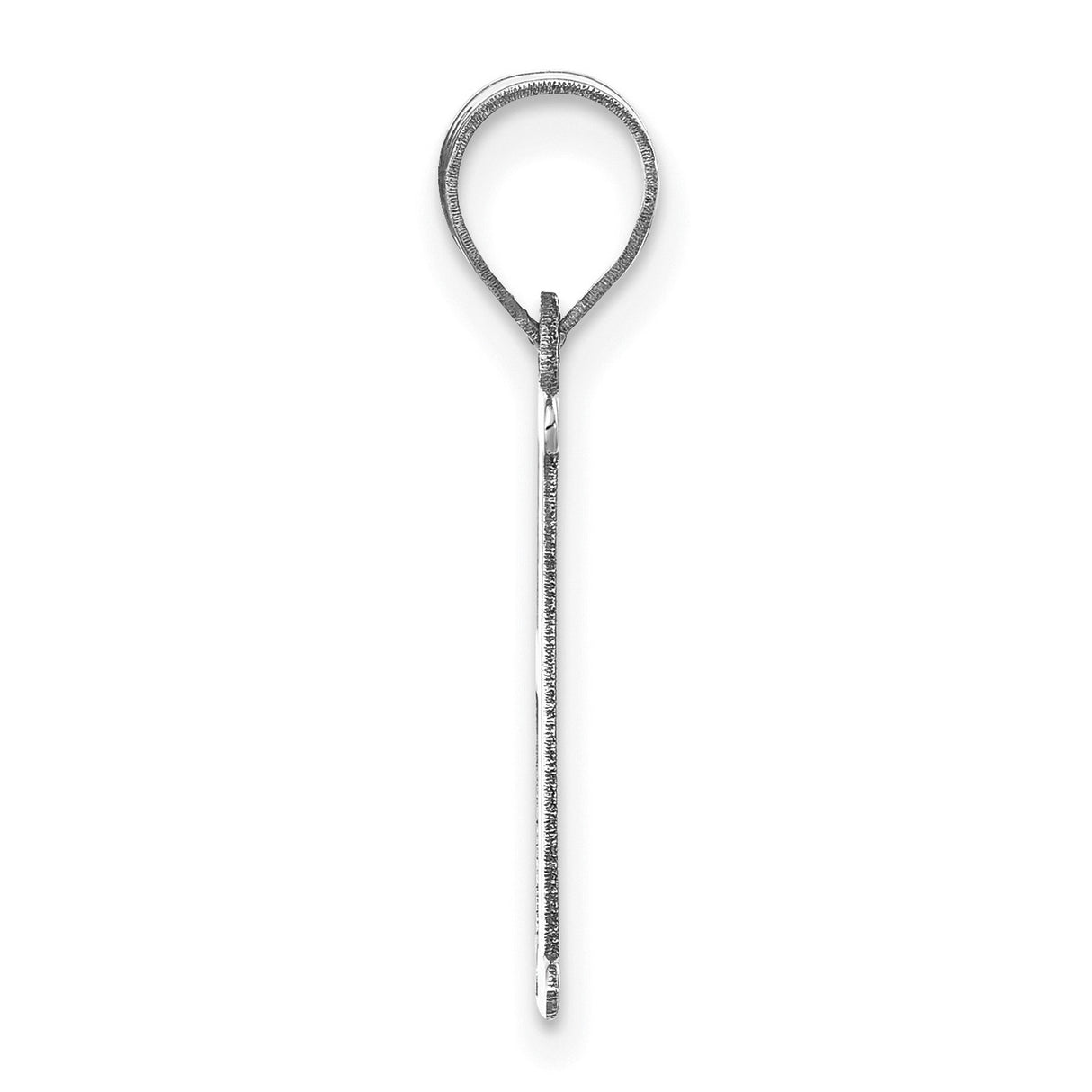 14k White Gold Pendant with Polished Block Letter H Charm, Uppercase Initial Jewelry