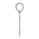 14k White Gold Pendant with Polished Block Letter H Charm, Uppercase Initial Jewelry