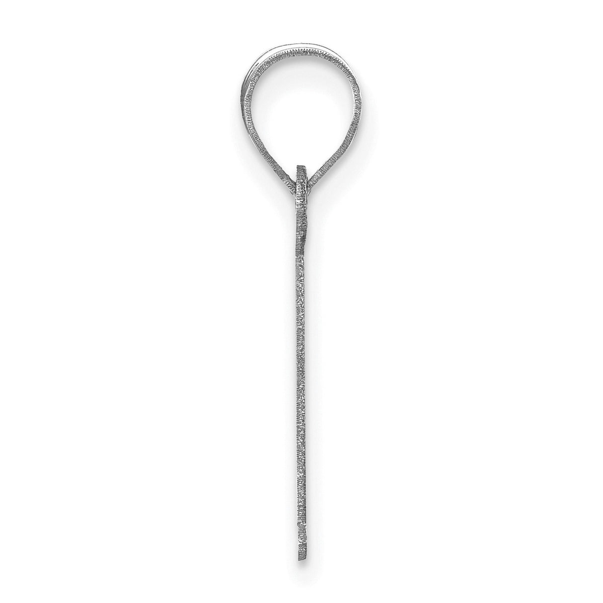 14k White Gold Letter I Pendant, Polished Block Serif Initial Charm for Women