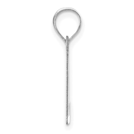 14k White Gold Initial L Pendant, Sleek Polished Letter Charm, Unisex Modern Monogram Style