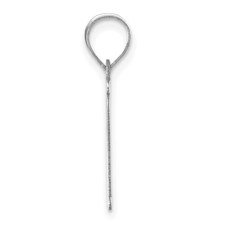 14k White Gold Initial Pendant, Polished Block Letter N Charm for Women
