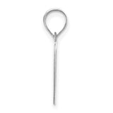 14k White Gold Letter O Pendant with Cutout Design, Polished Initial Charm for Women