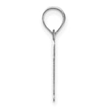 14k White Gold Letter T Pendant Charm, Polished Serif Font Design, Unisex Initial Jewelry