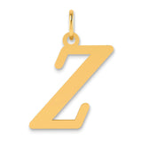 14k Yellow Gold Z Letter Pendant, Sleek Modern Initial Charm for Women or Unisex Wear
