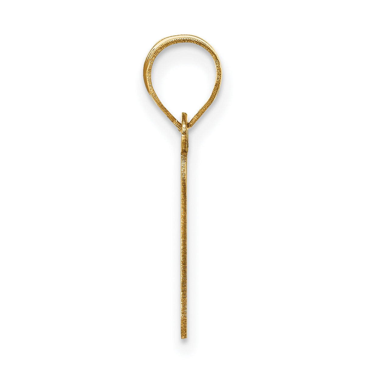 14k Yellow Gold Initial F Pendant Charm, Polished Block Letter Design for Women or Unisex Wear