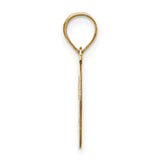 14k Yellow Gold Letter G Pendant Charm, Polished Modern Initial Jewelry for Women or Unisex Wear