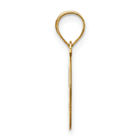 14k Yellow Gold Letter G Pendant Charm, Polished Modern Initial Jewelry for Women or Unisex Wear