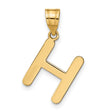 14k Yellow Gold H Pendant Charm, Sleek Polished Letter Design, Modern Minimalist Jewelry