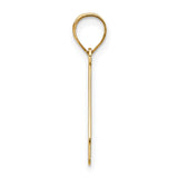 14k Yellow Gold Pendant, Script Letter K Initial Charm, Polished Uppercase Monogram for Women