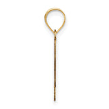 14k Yellow Gold Initial Pendant, Polished Script Letter N Charm for Unisex Wear