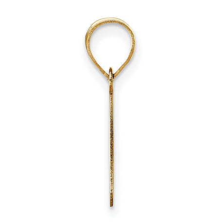 14k Yellow Gold Letter P Pendant Charm, Polished Initial Design for Women or Unisex Wear