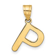 14k Yellow Gold Letter P Pendant Charm, Polished Initial Design for Women or Unisex Wear