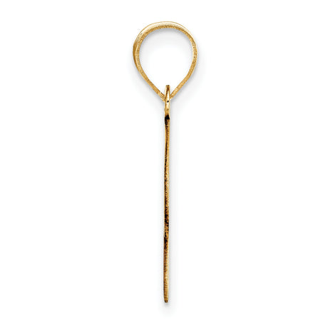 14k Yellow Gold Letter R Pendant, Bold Modern Initial Charm for Women or Unisex Wear