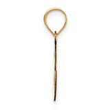 14k Yellow Gold Letter S Pendant, Script Initial Charm, Polished Monogram Jewelry for Women or Unisex