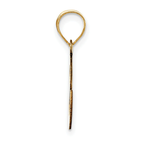 14k Yellow Gold Letter S Pendant, Script Initial Charm, Polished Monogram Jewelry for Women or Unisex