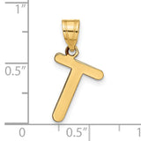 14k Yellow Gold Tau Cross Pendant, Polished Christian Faith Symbol for Men and Women