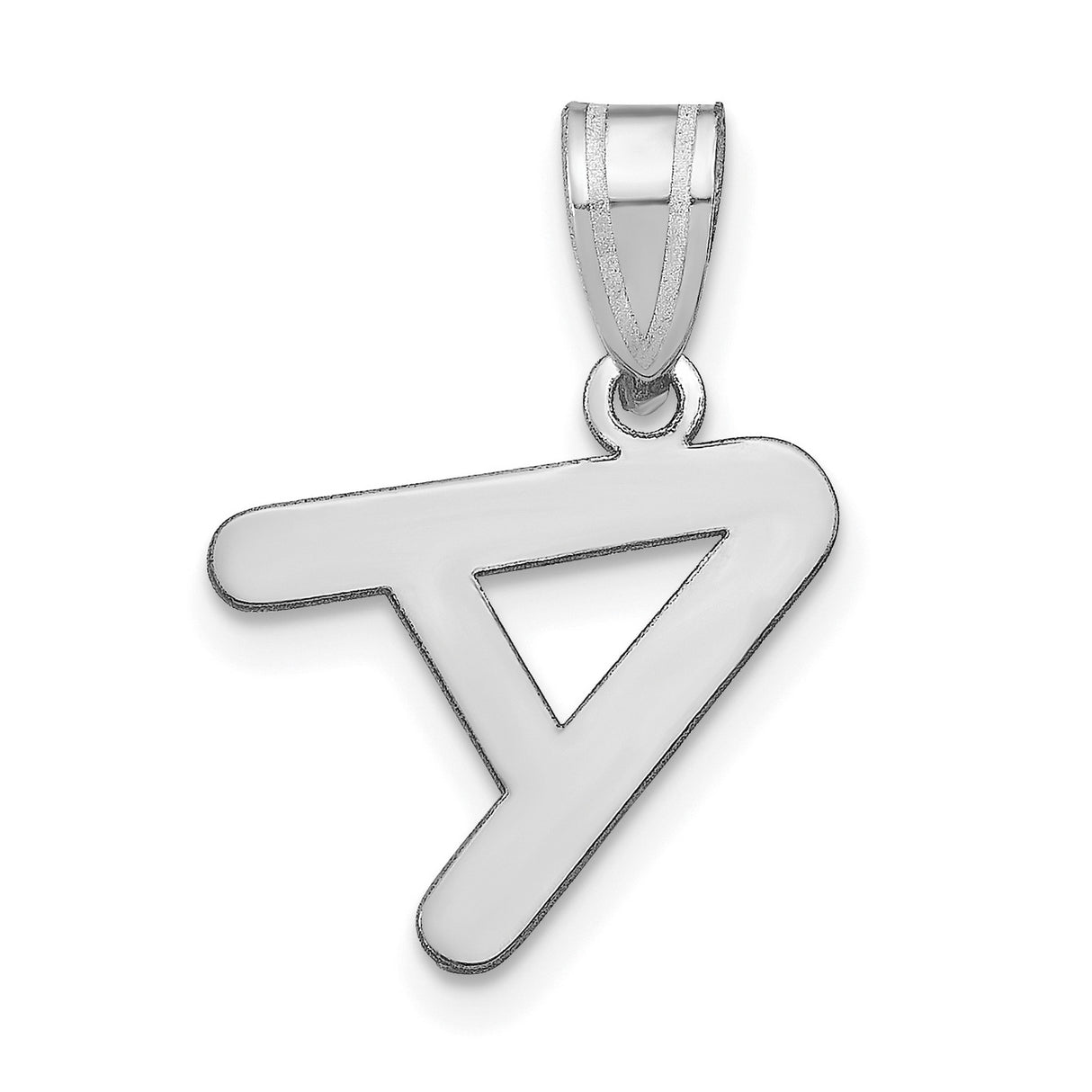 14k White Gold Hebrew Aleph Pendant, Modern Jewish Symbol Jewelry for Men and Women