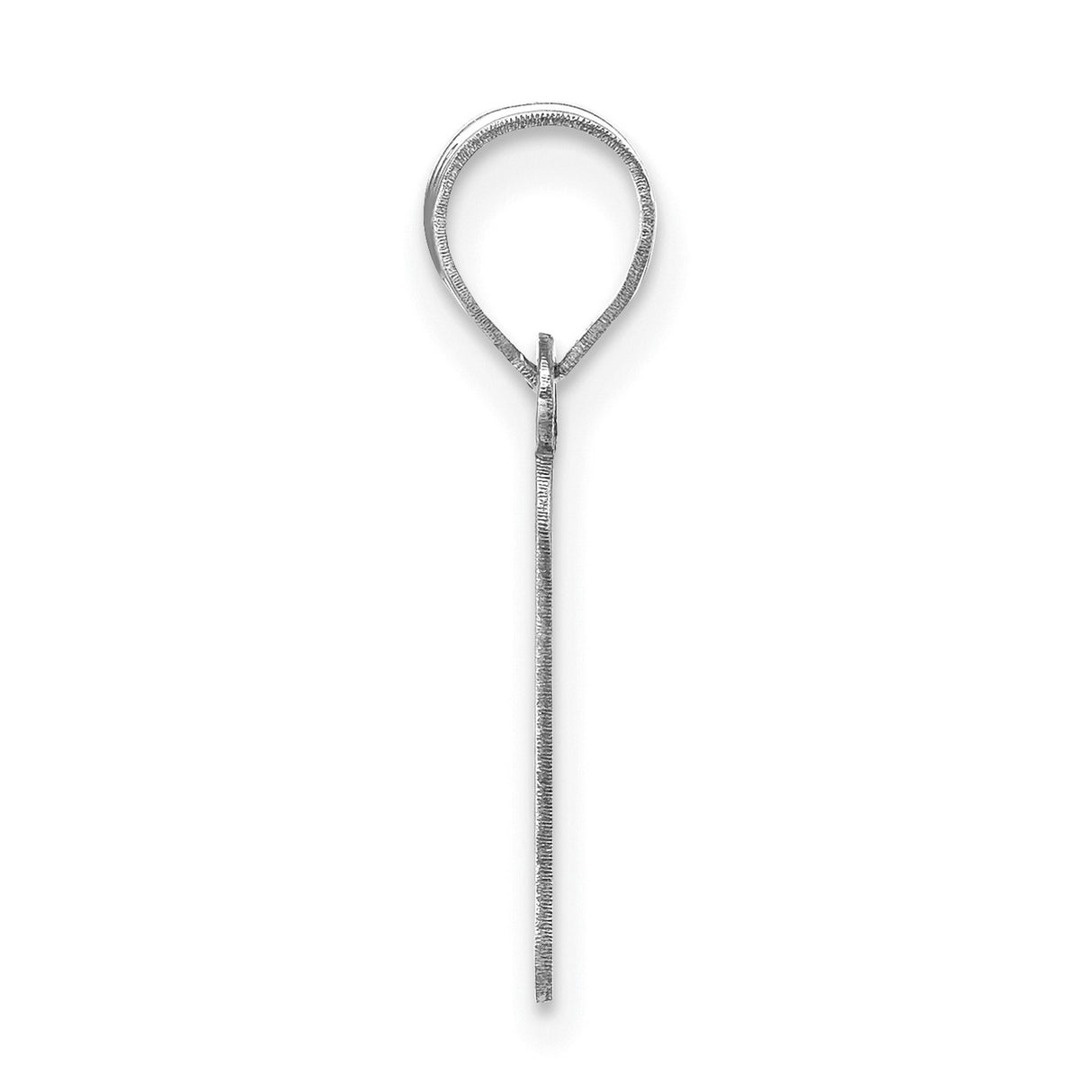 14k White Gold Initial F Pendant Charm, Polished Block Letter Design, Alphabet Jewelry for Women or Unisex