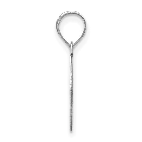 14k White Gold Initial G Pendant, Polished Script Letter Charm for Women or Unisex Wear