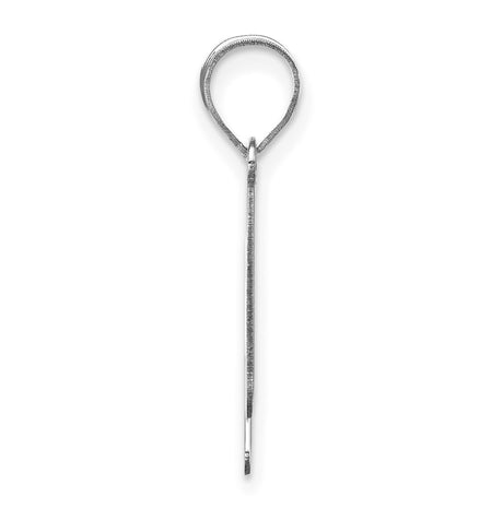 14k White Gold Initial H Pendant, Block Letter Polished Alphabet Charm for Women or Unisex