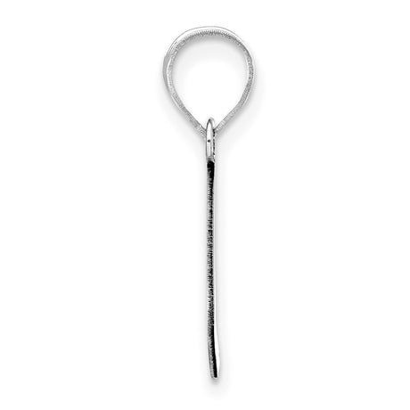 14k White Gold Letter L Pendant Charm, Polished Initial Monogram Jewelry for Women