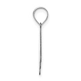 14k White Gold Script Letter M Pendant, Polished Initial Charm for Women