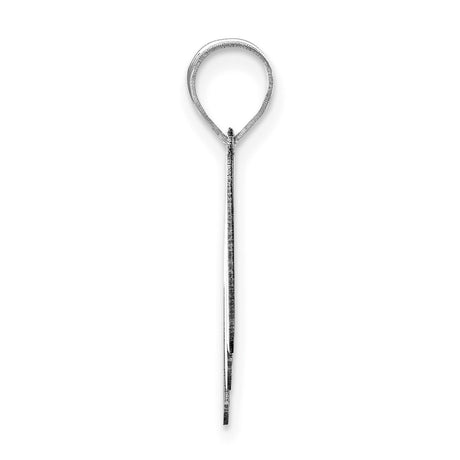 14k White Gold Script Letter M Pendant, Polished Initial Charm for Women