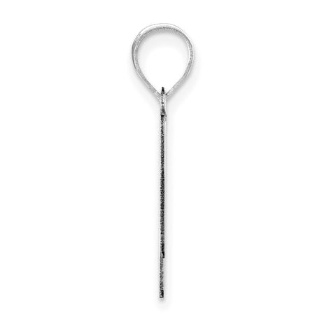 14k White Gold Letter N Pendant, Polished Block Font Initial Charm for Women