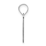 14k White Gold Open Circle Pendant with Asymmetrical Loop Design, Modern Minimalist Style