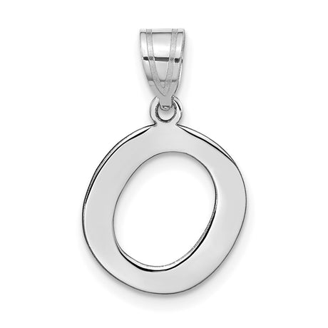 14k White Gold Open Circle Pendant with Asymmetrical Loop Design, Modern Minimalist Style