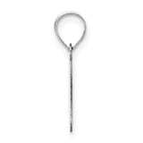 14k White Gold Letter P Pendant Charm, Block Initial Monogram, Polished Unisex Design