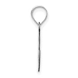 14k White Gold Initial Letter S Pendant, Polished Script Charm for Women