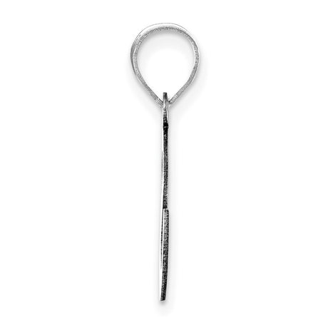 14k White Gold Initial Letter S Pendant, Polished Script Charm for Women