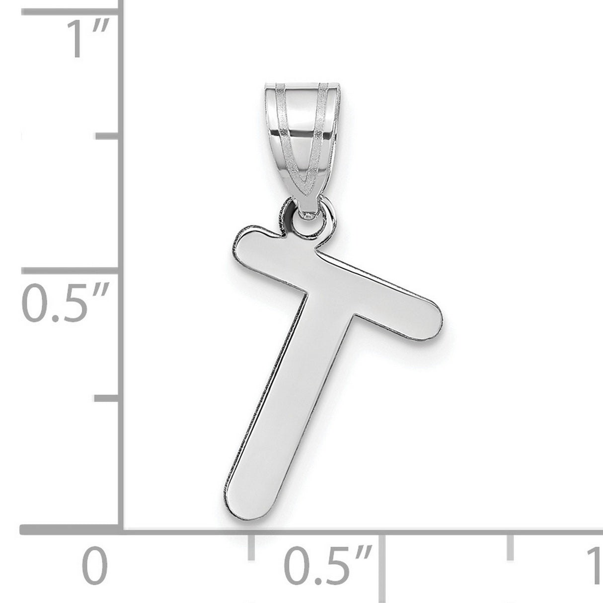 14k White Gold Tau Cross Pendant, Franciscan Christian Symbol for Women and Unisex