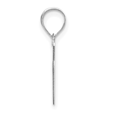 14k White Gold Letter V Pendant, Dainty Polished Initial Charm for Women